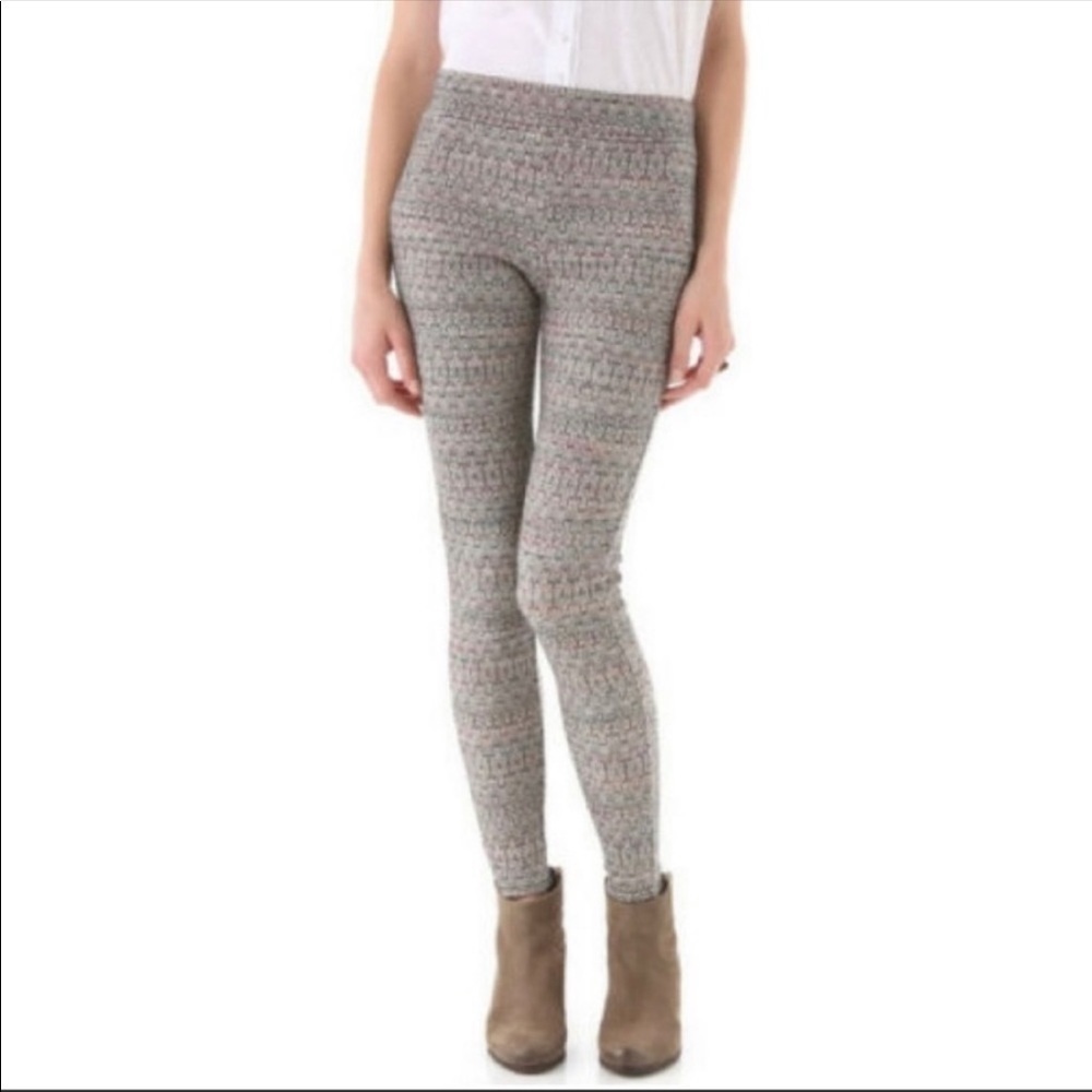 Free People Aztec Print Pull On High Rise Stretch Leggings NWOT